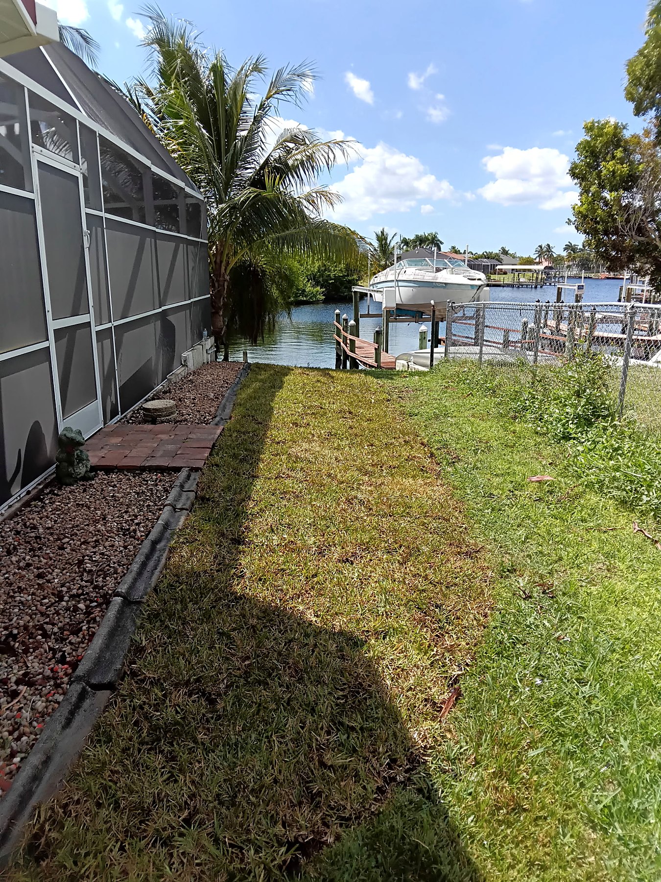 Side yard after landscape clean-up and refresh