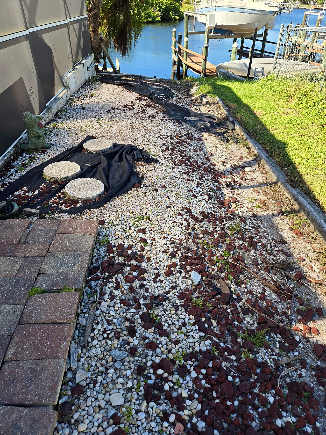 Side yard before landscape clean-up and refresh