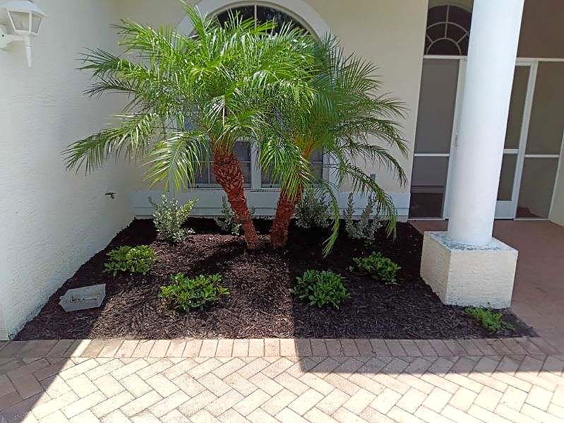 Finished entry planting and refreshed landscape bed